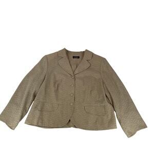 Giorgio Sant’Angelo Tan Textured Circle Blazer Jacket Women’s 24W Vintage 90s